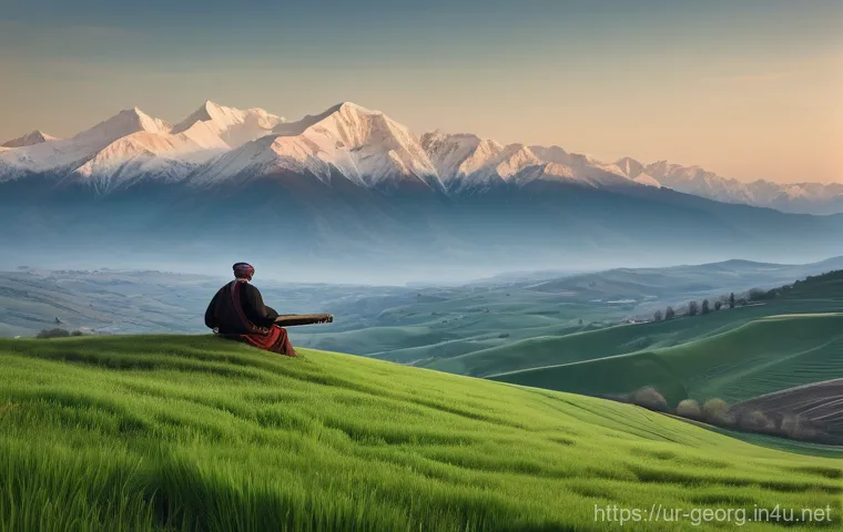 조지아 민속 음악 축제 - A vibrant Georgian folk festival scene, bustling with joyous people of all ages in colorful traditio... 조지아 민속 음악 축제 - A vibrant Georgian folk festival scene, bustling with joyous people of all ages in colorful traditio...